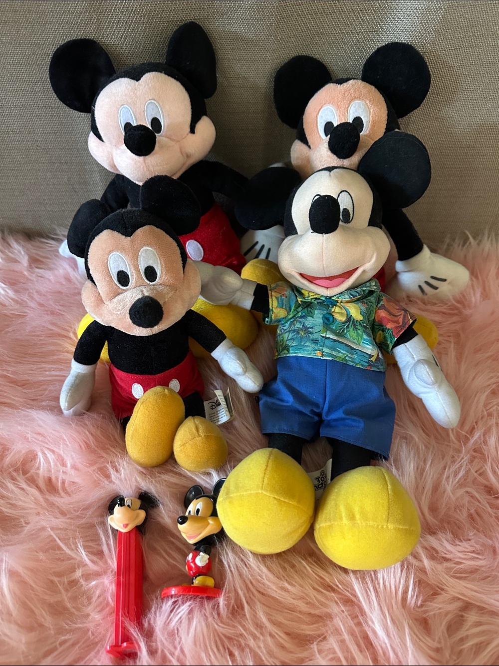 Disney Mickey Mouse Plush Collection – Black, Red, Yellow